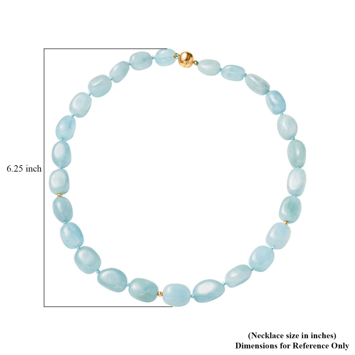 Santa Maria Aquamarine Bead Necklace in 14K YG Plated Sterling Silver, Blue Beaded Necklace 311.00 ctw (18 Inches) image number 3