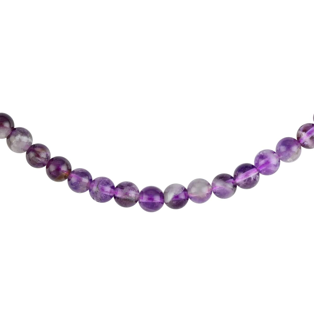 Bi-Color Amethyst Beaded Necklace 36 Inches in Rhodium Over Sterling Silver Magnetic Lock 220.00 ctw image number 0