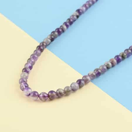 Bi-Color Amethyst Beaded Necklace 36 Inches in Rhodium Over Sterling Silver Magnetic Lock 220.00 ctw image number 1