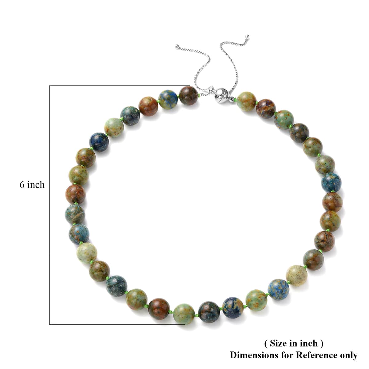 Australian Chrysocolla Beaded Necklace 18-20 Inches in Rhodium Over Sterling Silver Magnetic Lock 445.50 ctw image number 4