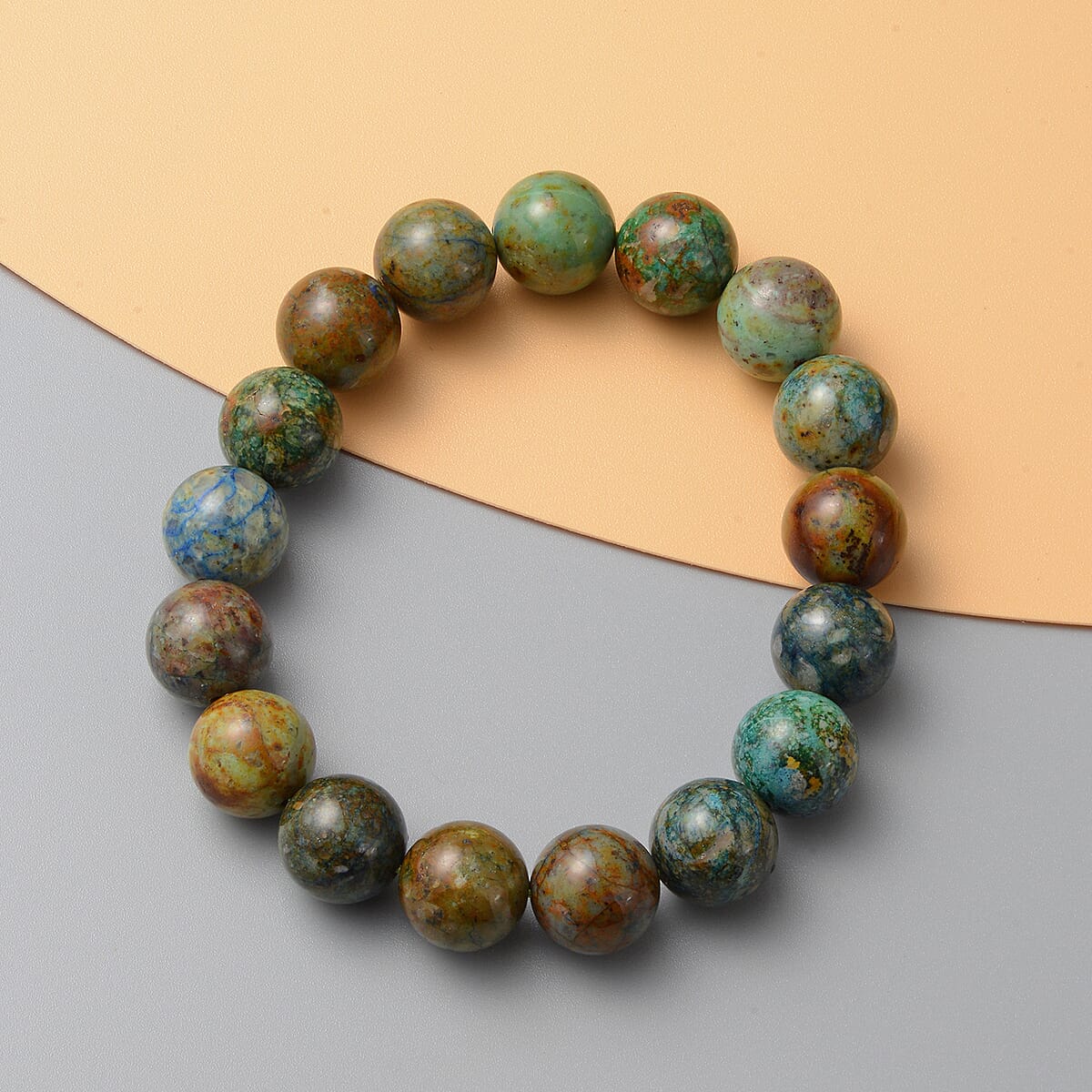 Australian Chrysocolla Beaded Stretch Bracelet 206.00 ctw image number 1