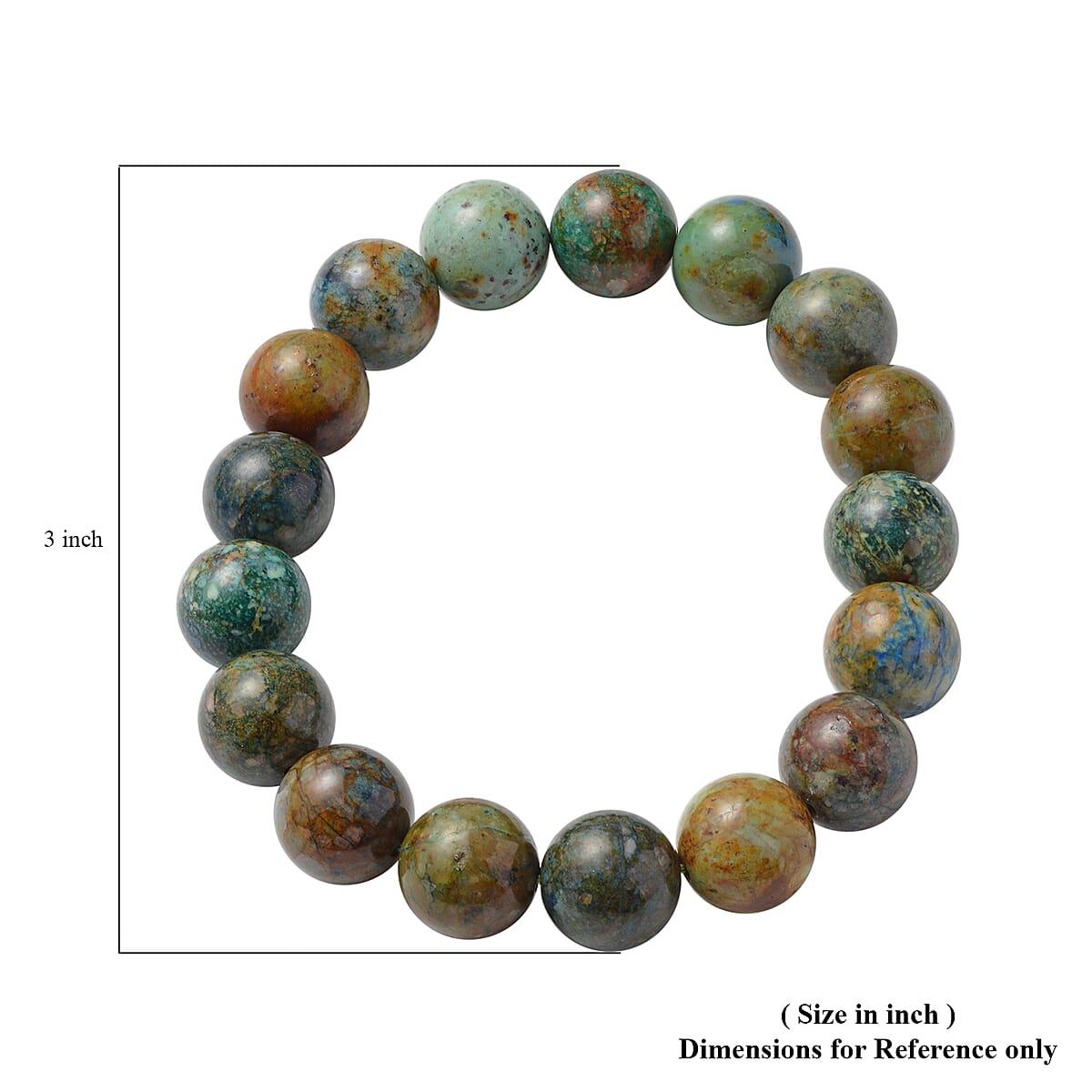Australian Chrysocolla Beaded Stretch Bracelet 206.00 ctw image number 2