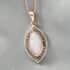 Ethiopian Welo Opal and Natural Champagne and White Diamond Pendant Necklace 20 Inches in Vermeil Rose Gold Over Sterling Silver 2.10 ctw image number 1