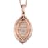 Ethiopian Welo Opal and Natural Champagne and White Diamond Pendant Necklace 20 Inches in Vermeil Rose Gold Over Sterling Silver 2.10 ctw image number 4