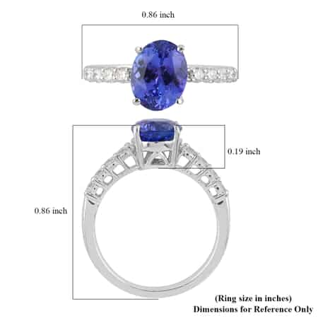 RHAPSODY 950 Platinum AAAA Tanzanite and E-F VS Diamond Ring (Size 6.0) 4.65 Grams 2.60 ctw image number 4