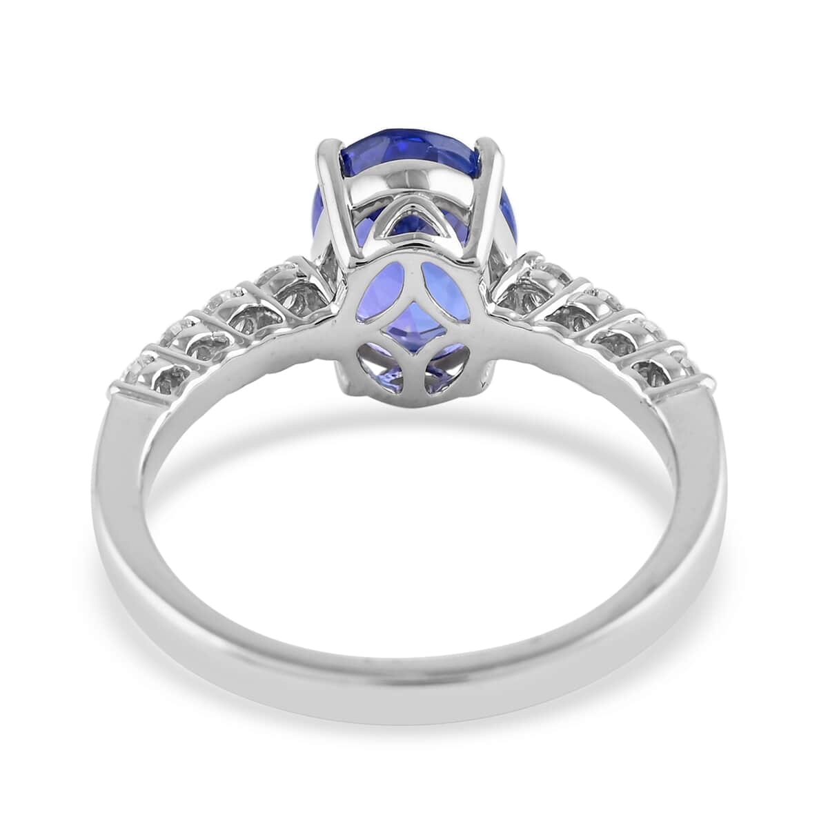 RHAPSODY 950 Platinum AAAA Tanzanite and E-F VS Diamond Ring (Size 7.0) 4.65 Grams 2.60 ctw image number 3