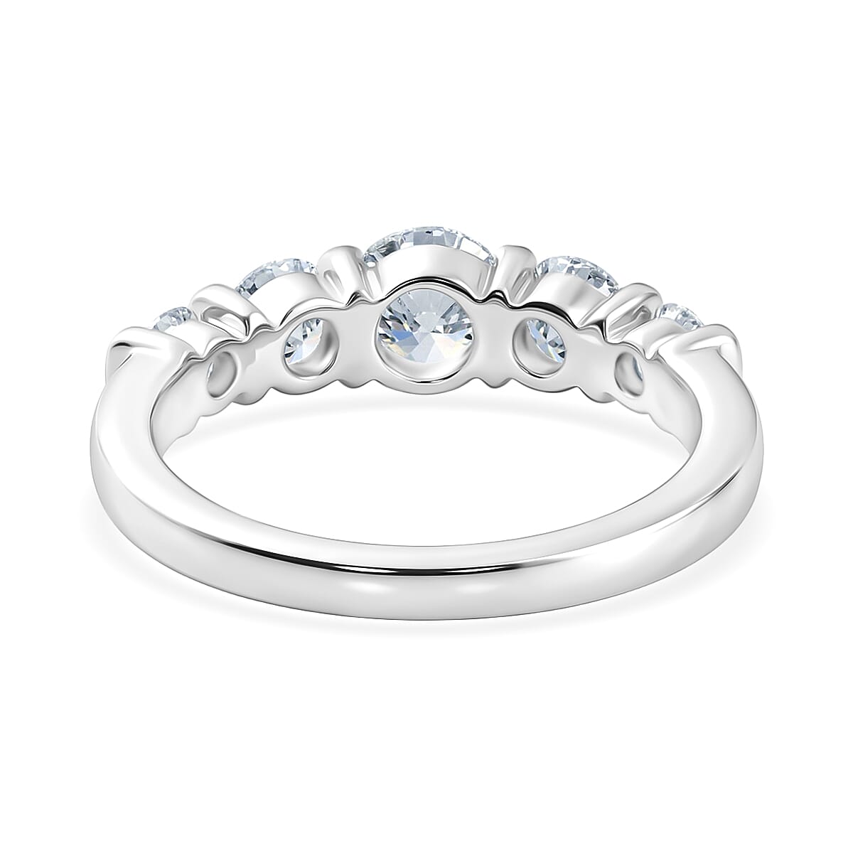 J Francis Zirconia by Swarovski 1.70 ctw Ring in Platinum Over Sterling Silver (Size 5.5)
