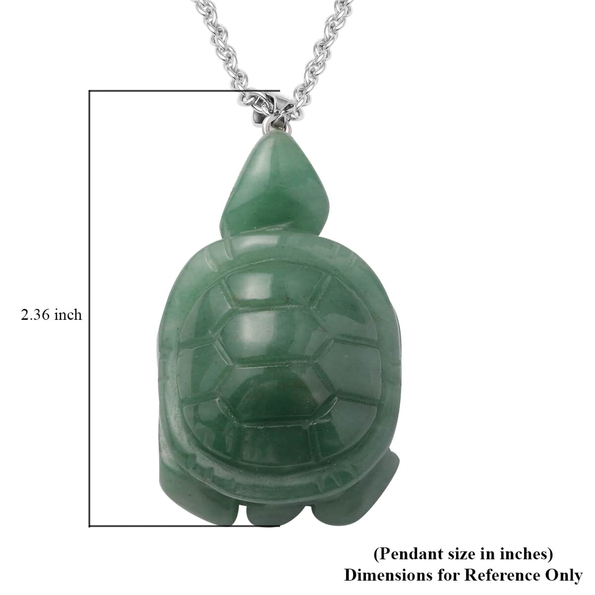 Green Aventurine Pendant Necklace 20 Inches in Stainless Steel 202.00 ctw image number 5