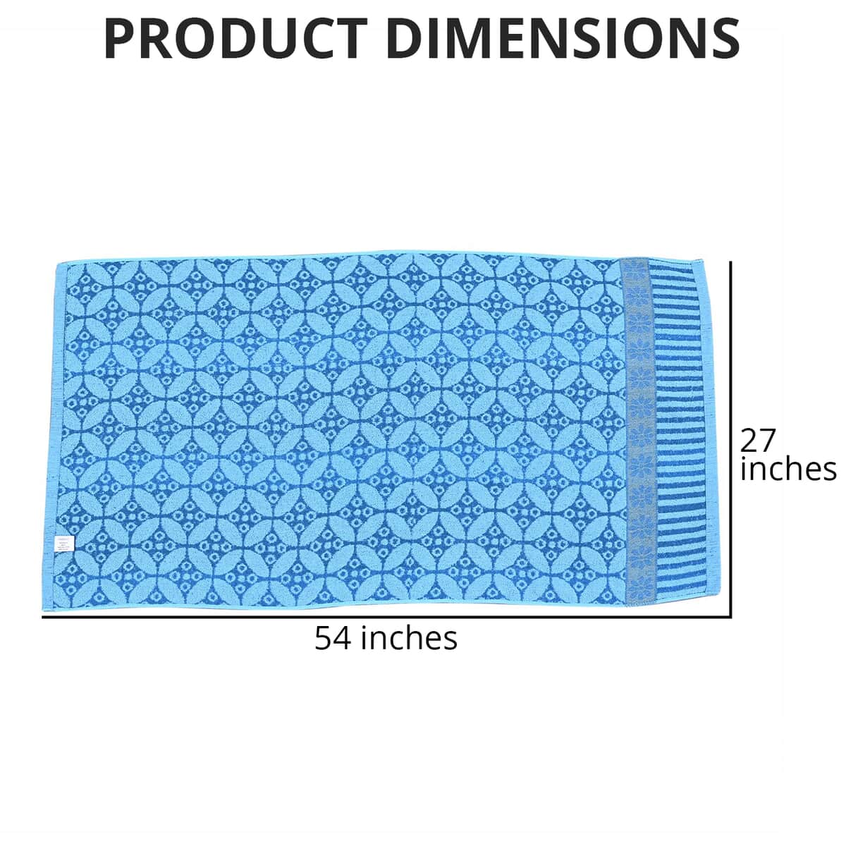 Light Blue 90% Cotton and 10% Polyester Comfortable Bath Towel image number 3