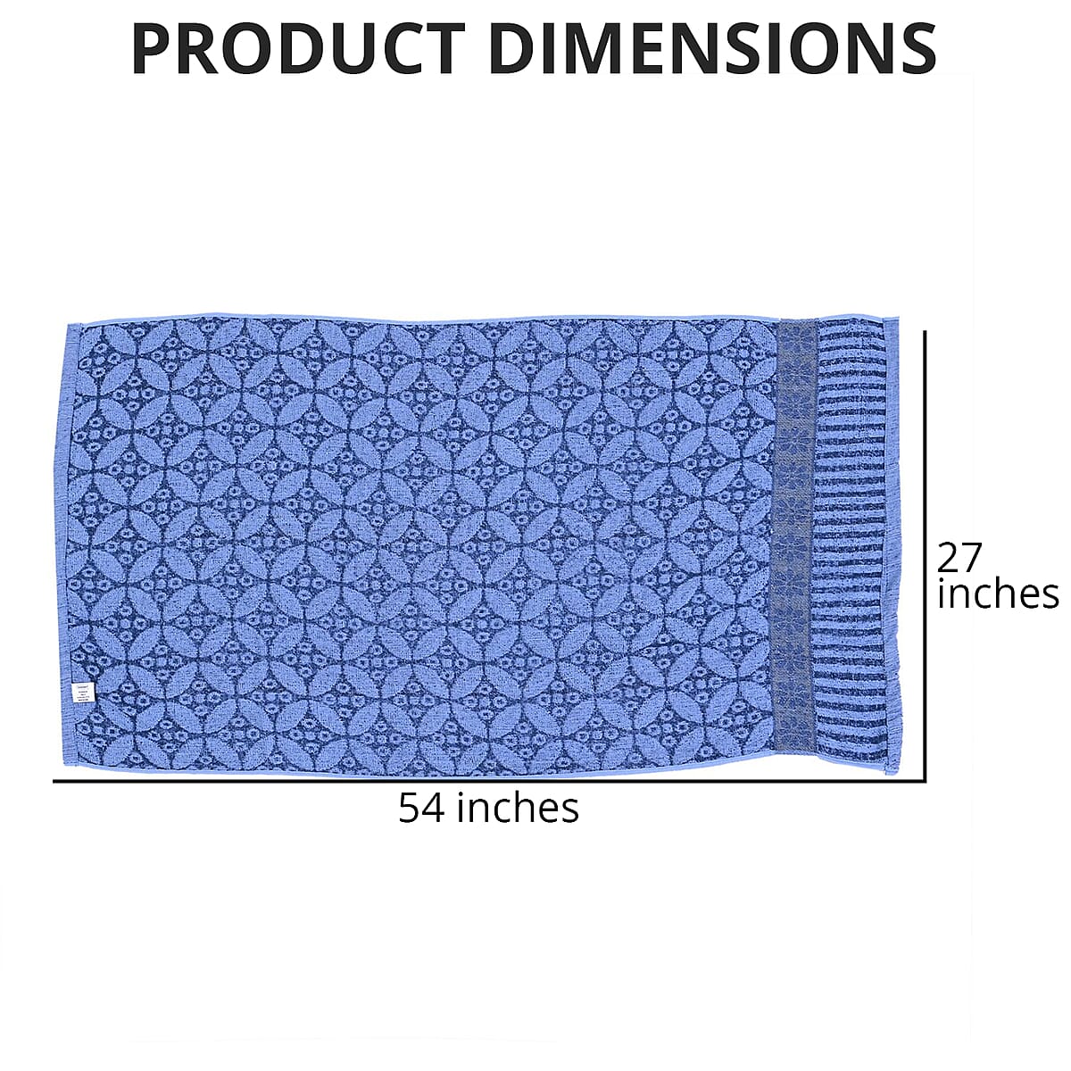 Navy 90% Cotton and 10% Polyester Comfortable Bath Towel image number 3