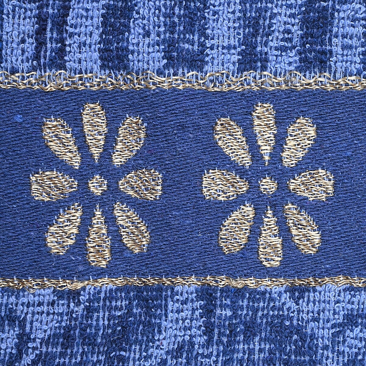 Navy 90% Cotton and 10% Polyester Comfortable Bath Towel image number 5