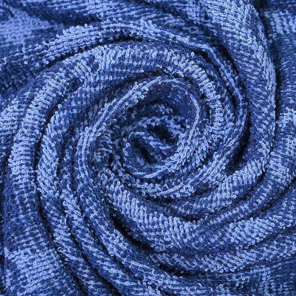 Navy 90% Cotton and 10% Polyester Comfortable Bath Towel image number 6