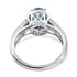 Iliana 18K White Gold AAA Santa Maria Aquamarine and G-H SI Diamond Ring (Size 6.0) 5.45 Grams 2.25 ctw image number 3