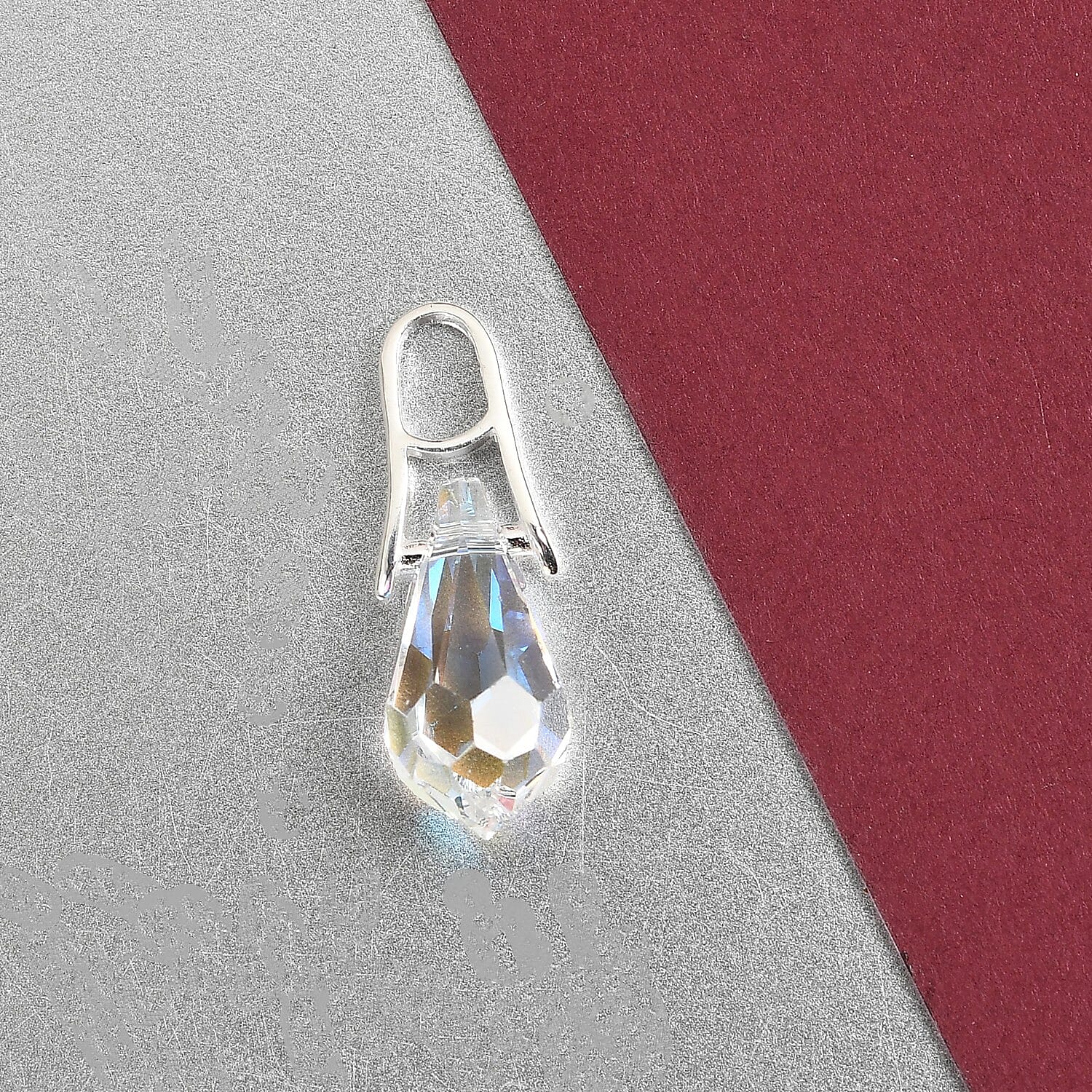 Shimmer Crystal Fancy Pendant in Sterling Silver