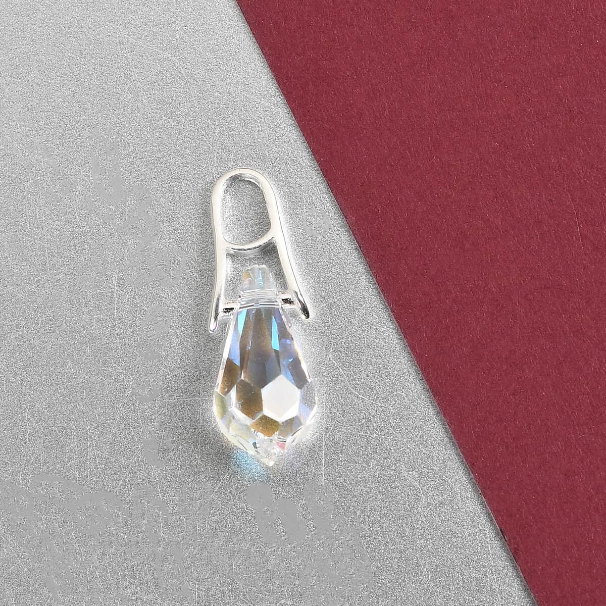 Shimmer Crystal Fancy Pendant in Sterling Silver image number 1