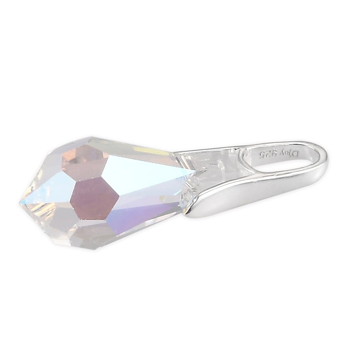 Shimmer Crystal Fancy Pendant in Sterling Silver