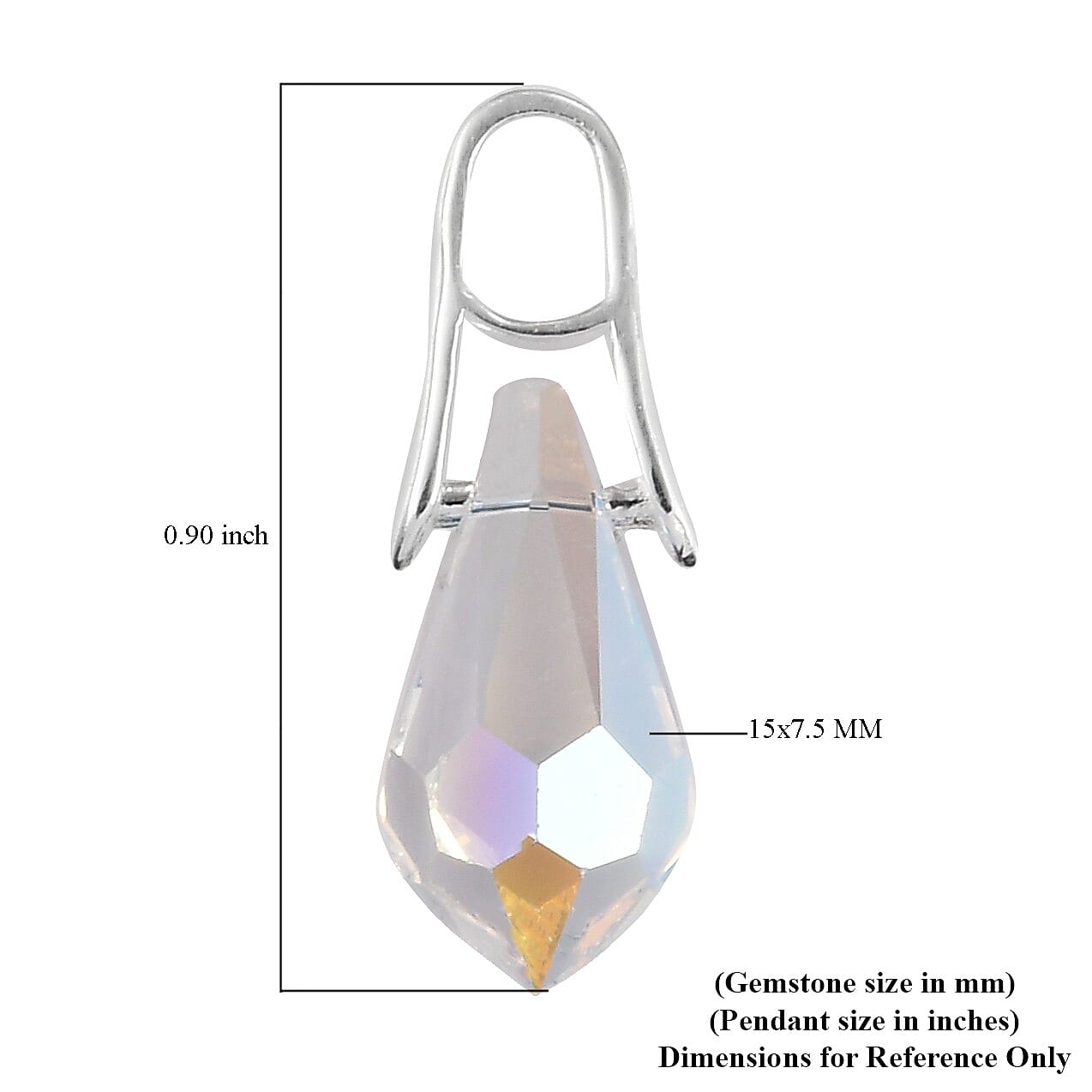 Shimmer Crystal Fancy Pendant in Sterling Silver