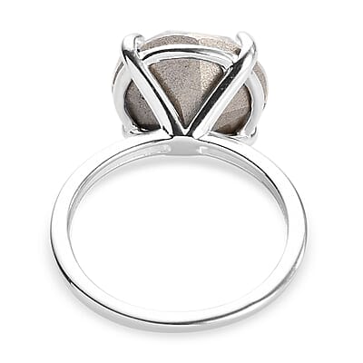 White Crystal Solitaire Ring in Sterling Silver (Size 7.0)