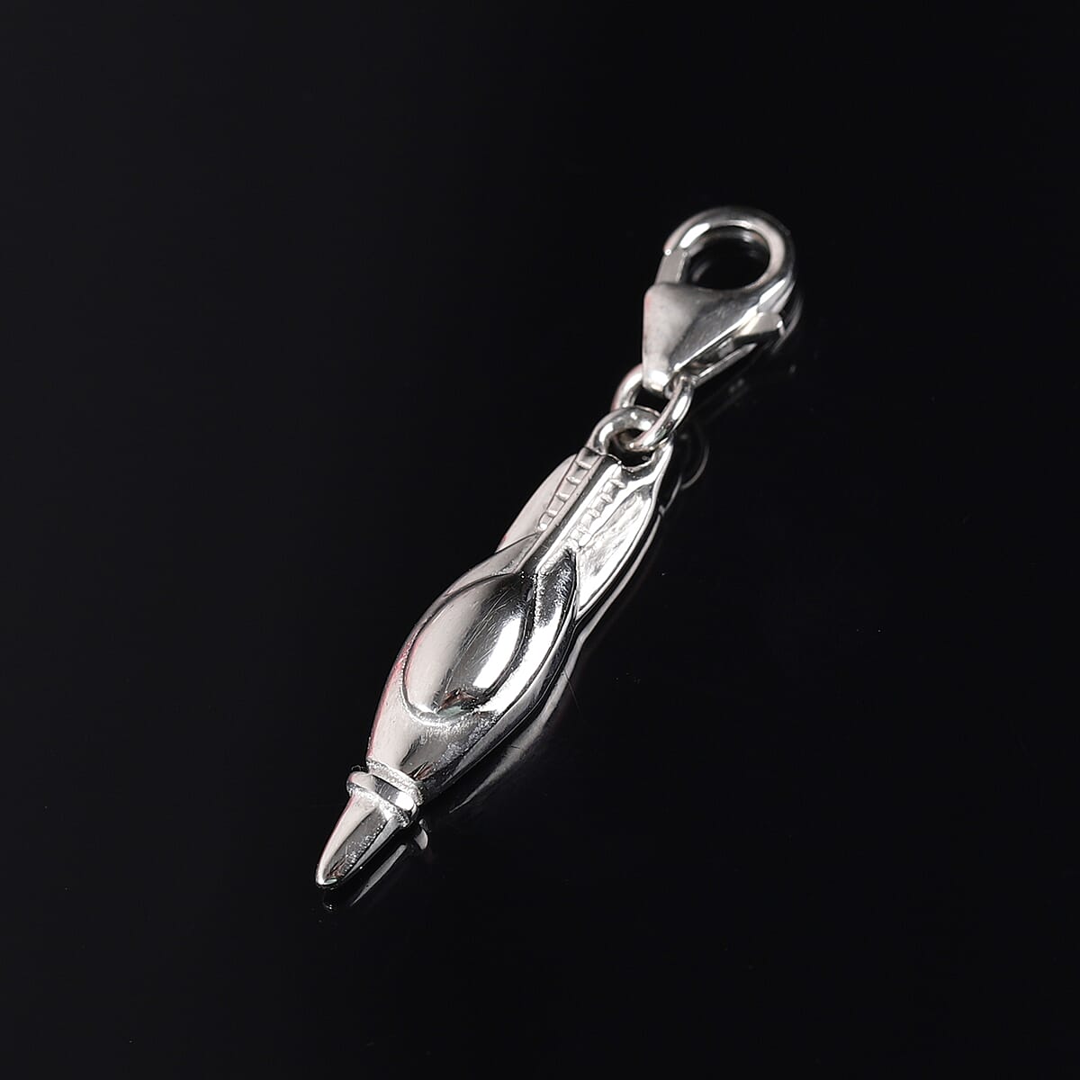 Space Rocket Charm in Platinum Over Sterling Silver image number 1