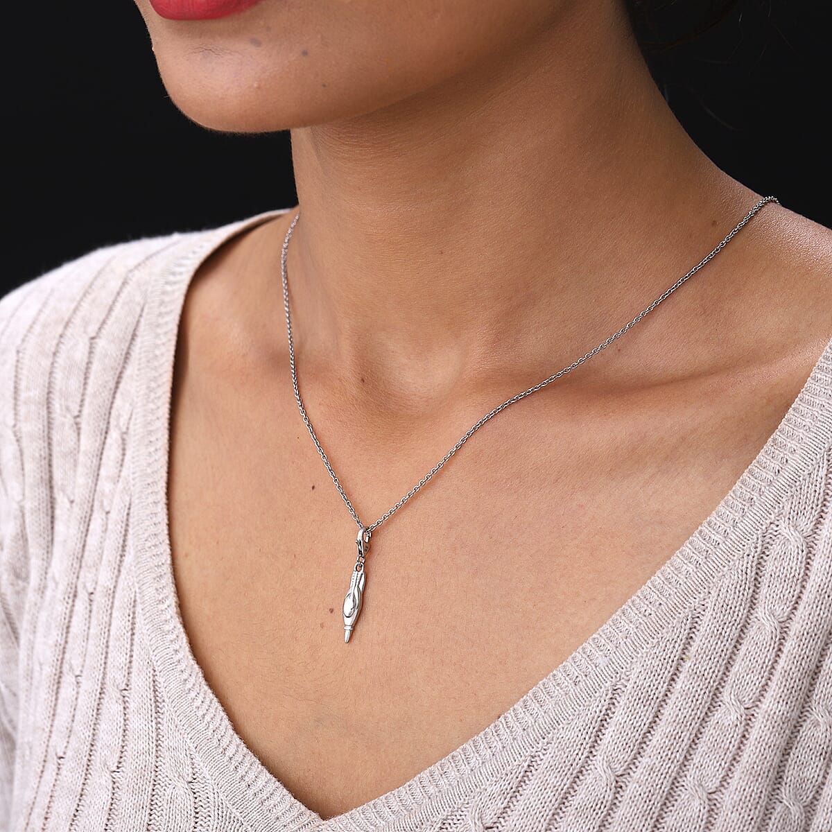 Space Rocket Charm in Platinum Over Sterling Silver image number 2