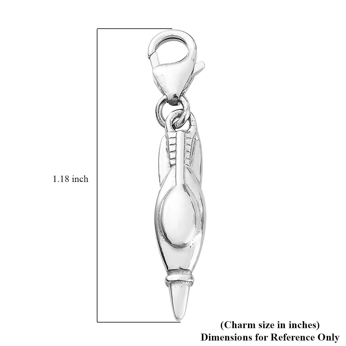 Space Rocket Charm in Platinum Over Sterling Silver image number 5