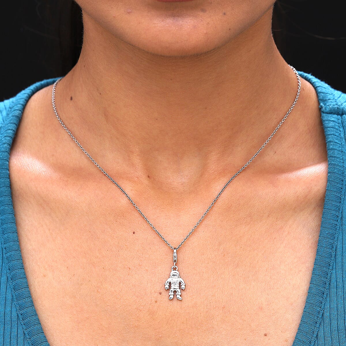 Astronaut Charm in Platinum Over Sterling Silver 2.25 Grams image number 2