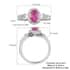 Premium Niassa Ruby (FF) and Diamond Halo Ring in Platinum Over Sterling Silver (Size 7.0) 1.15 ctw image number 5