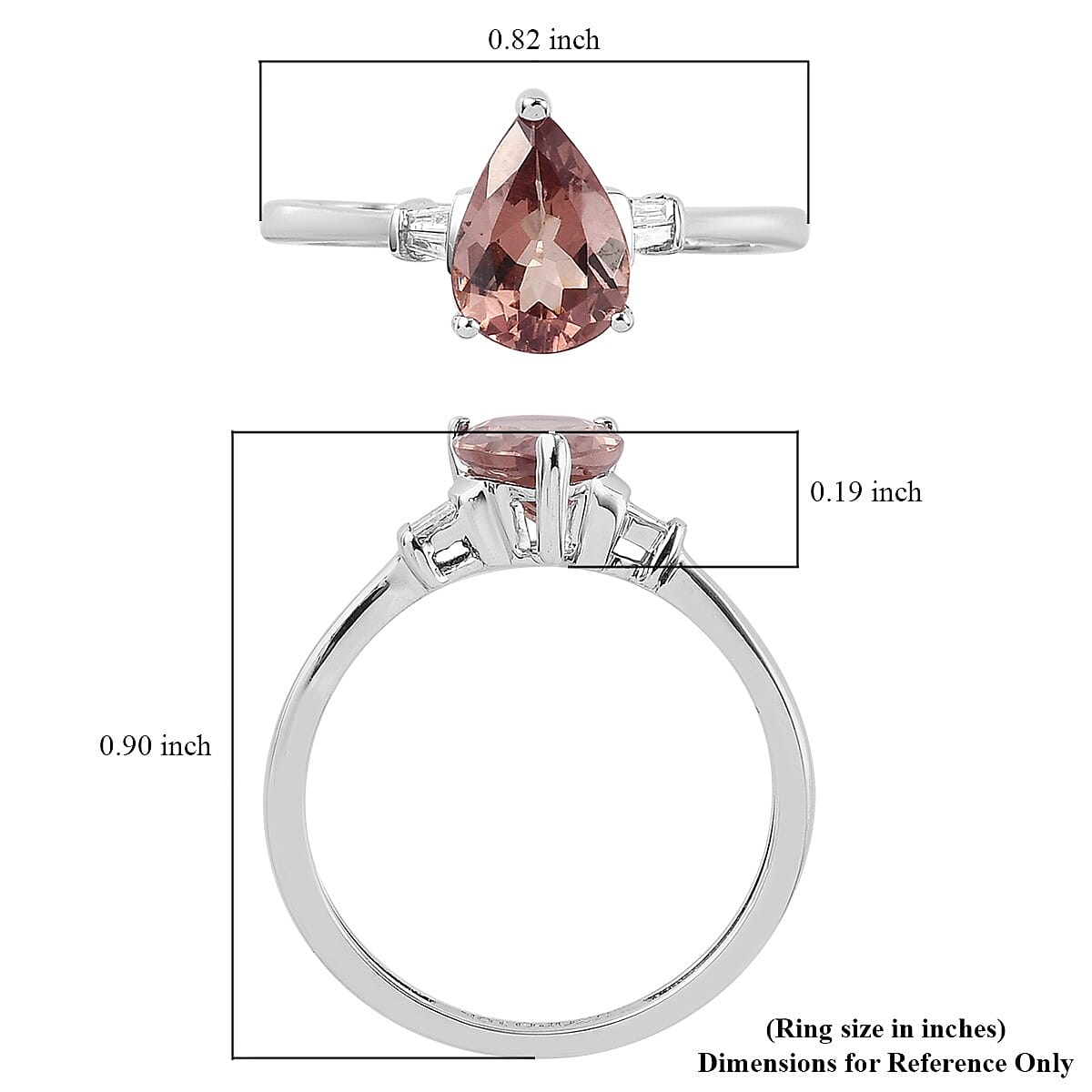 Luxoro 10K White Gold Premium Merelani Color Change Garnet and G-H I3 Diamond Ring (Size 10.0) 1.25 ctw
