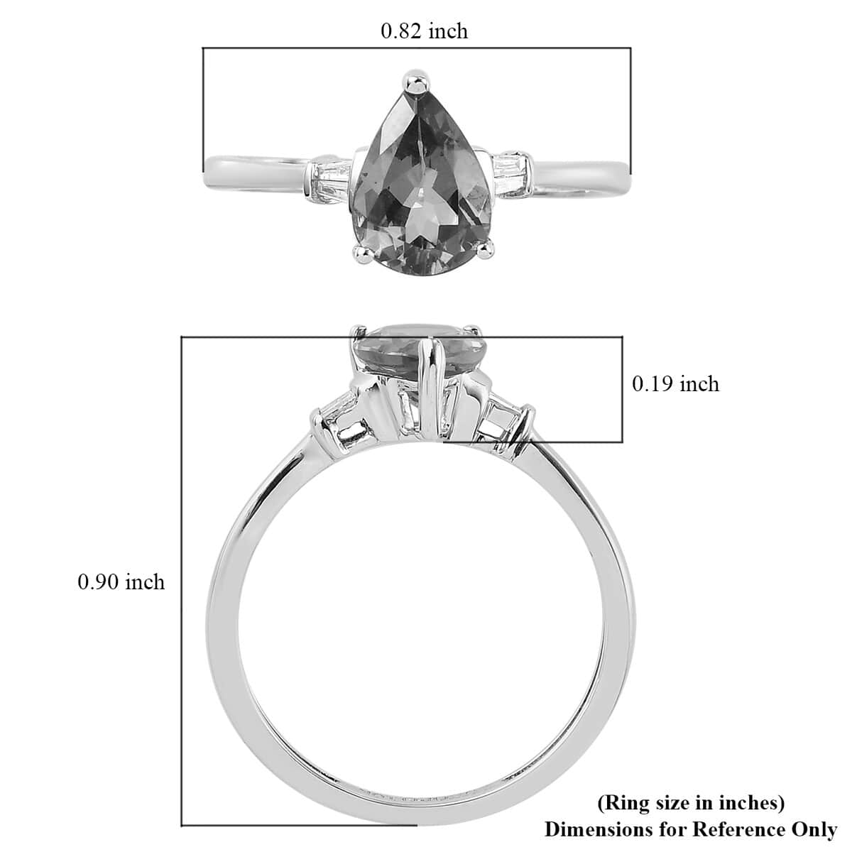 Luxoro 10K White Gold Premium Merelani Color Change Garnet and G-H I3 Diamond Ring (Size 10.0) 1.25 ctw image number 5