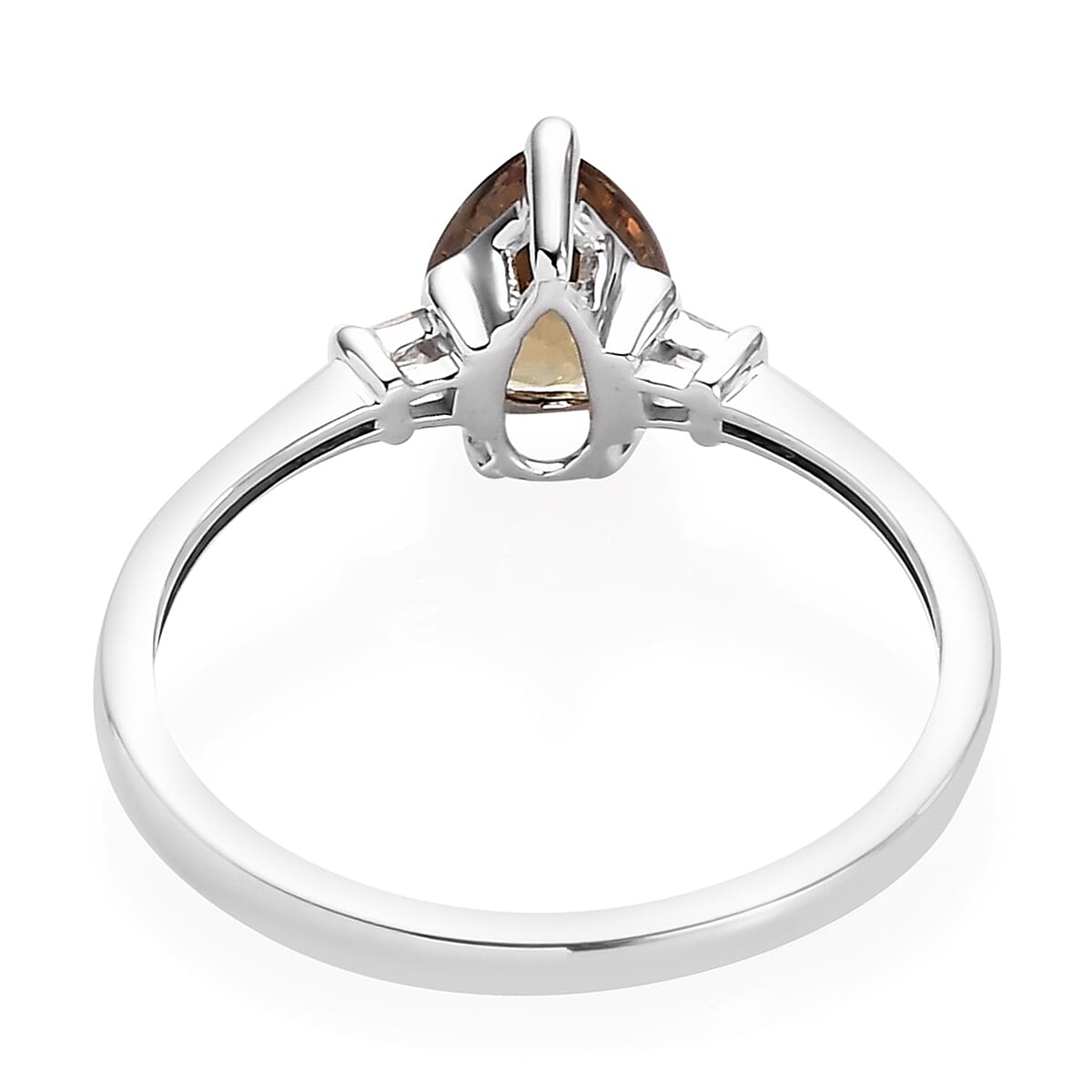 Luxoro 10K White Gold Premium Merelani Color Change Garnet and G-H I3 Diamond Ring (Size 7.0) 1.20 ctw image number 4