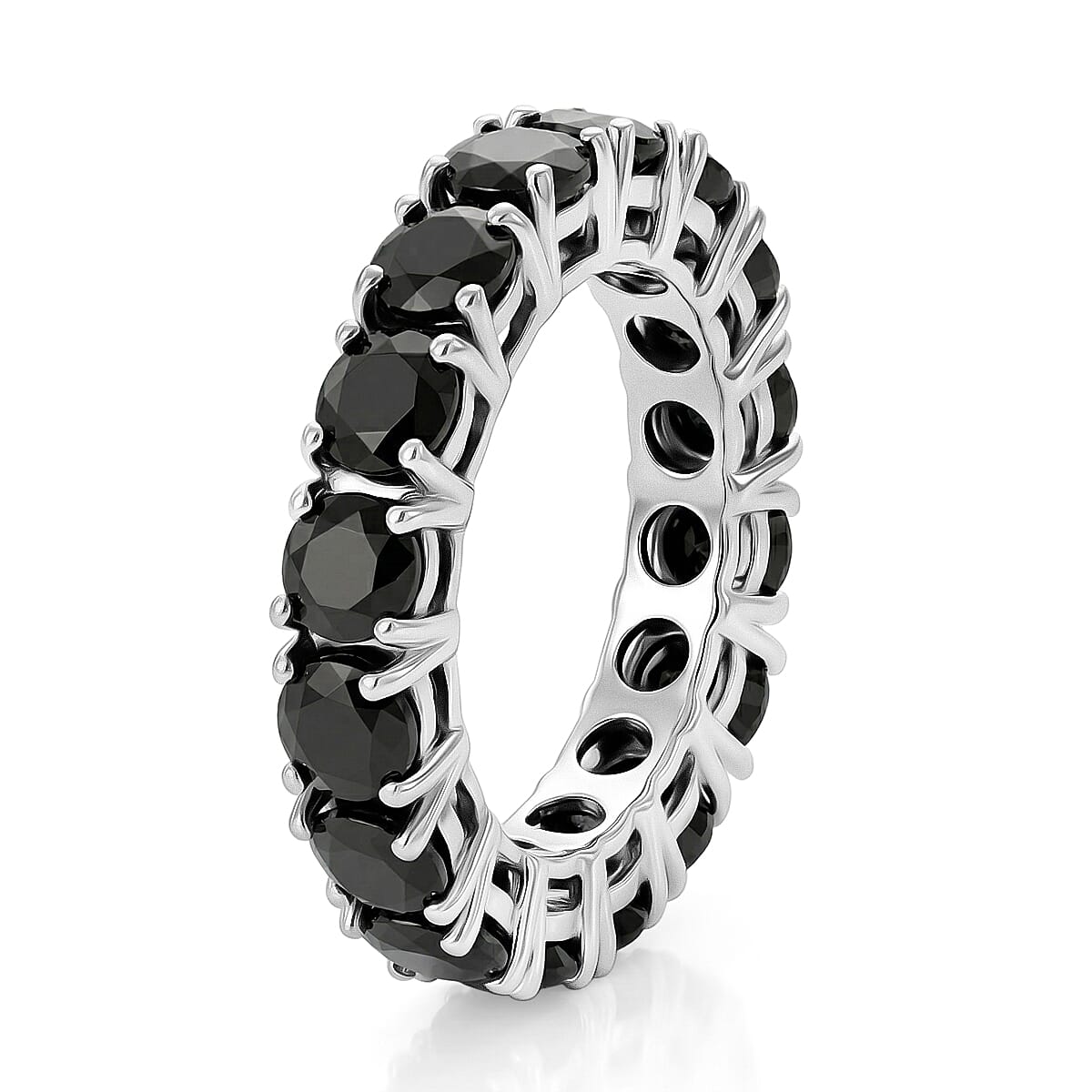 Elite Shungite 3.50 ctw Ring in Platinum Over Sterling Silver (Size 5.5)