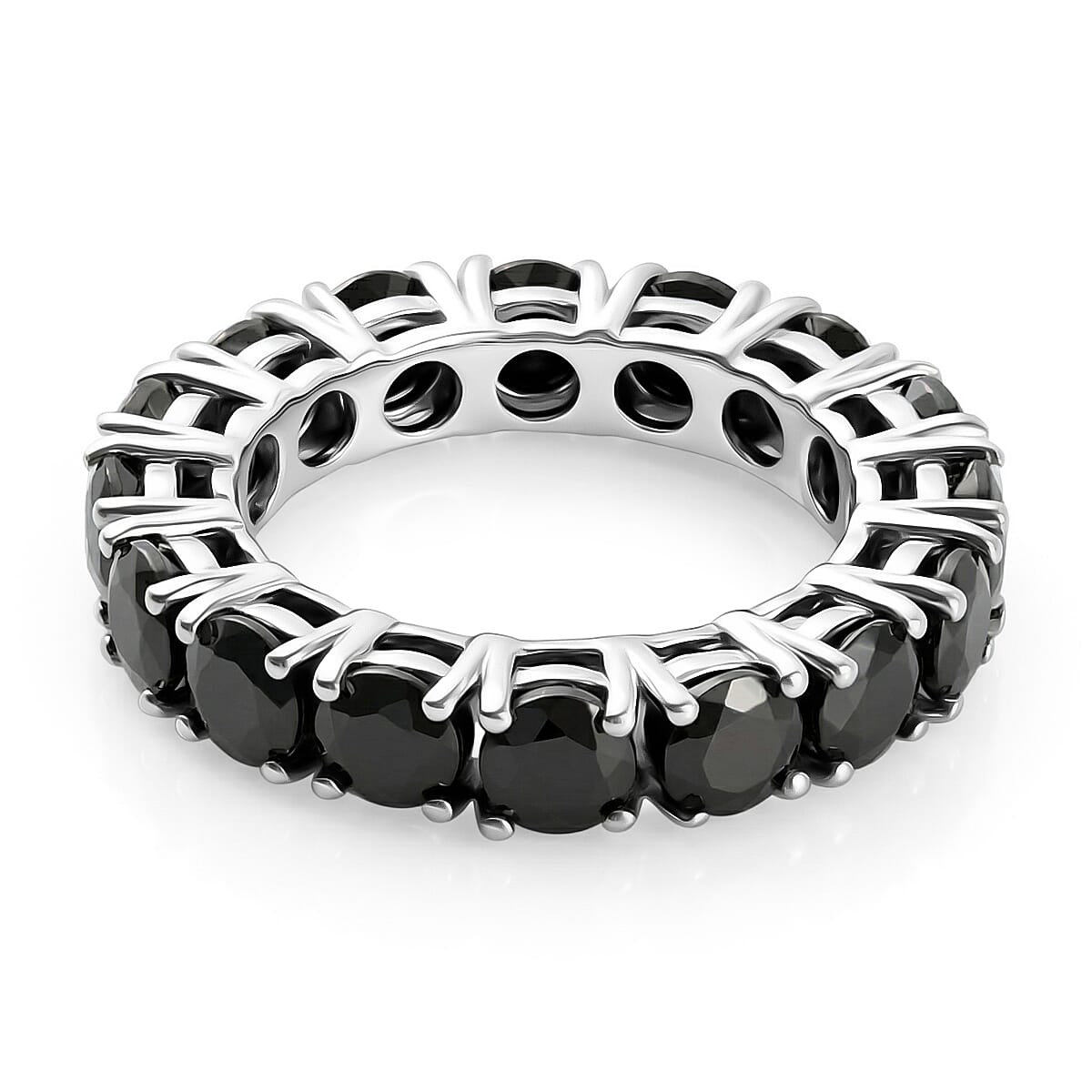 Elite Shungite 3.50 ctw Ring in Platinum Over Sterling Silver (Size 5.5)
