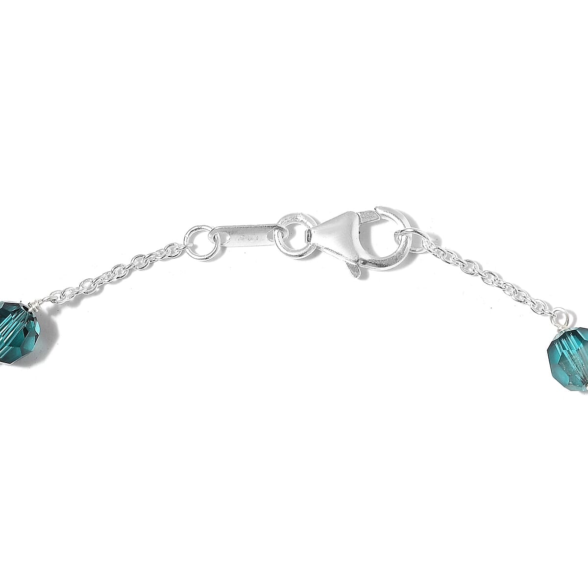 Blue Zircon Color Crystal Station Bracelet in Sterling Silver (7.25 In) image number 3