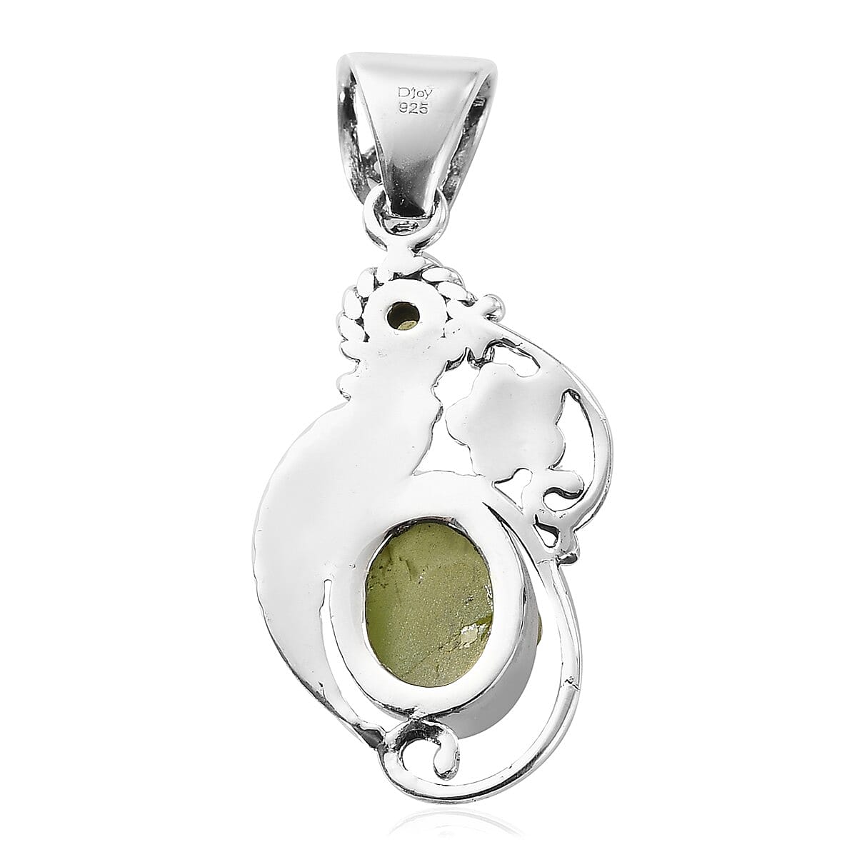 AMERICAN Natural Arizona Peridot Fancy Pendant in Sterling Silver 5.10 ctw