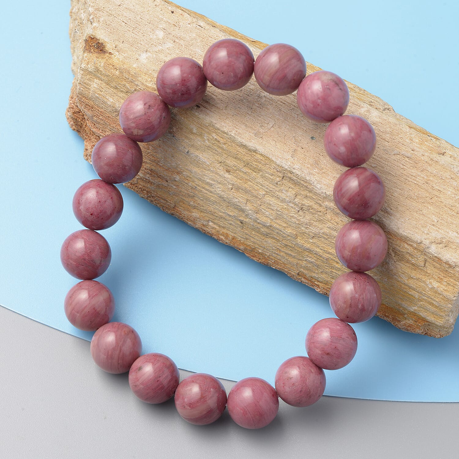 Rhodochrosite Beaded Stretch Bracelet 173.25 ctw