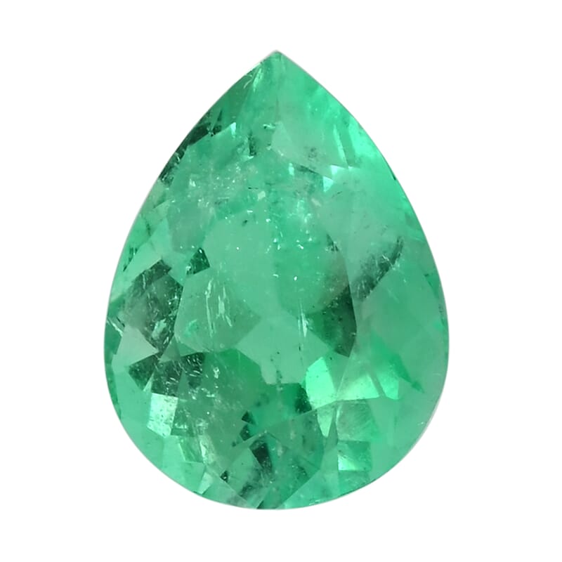Certified and Appraised AAAA Boyaca Colombian Emerald (Pear Free Size) 1.00 ctw