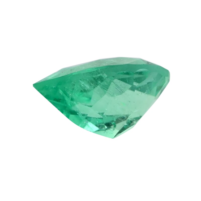 Certified and Appraised AAAA Boyaca Colombian Emerald (Pear Free Size) 1.00 ctw