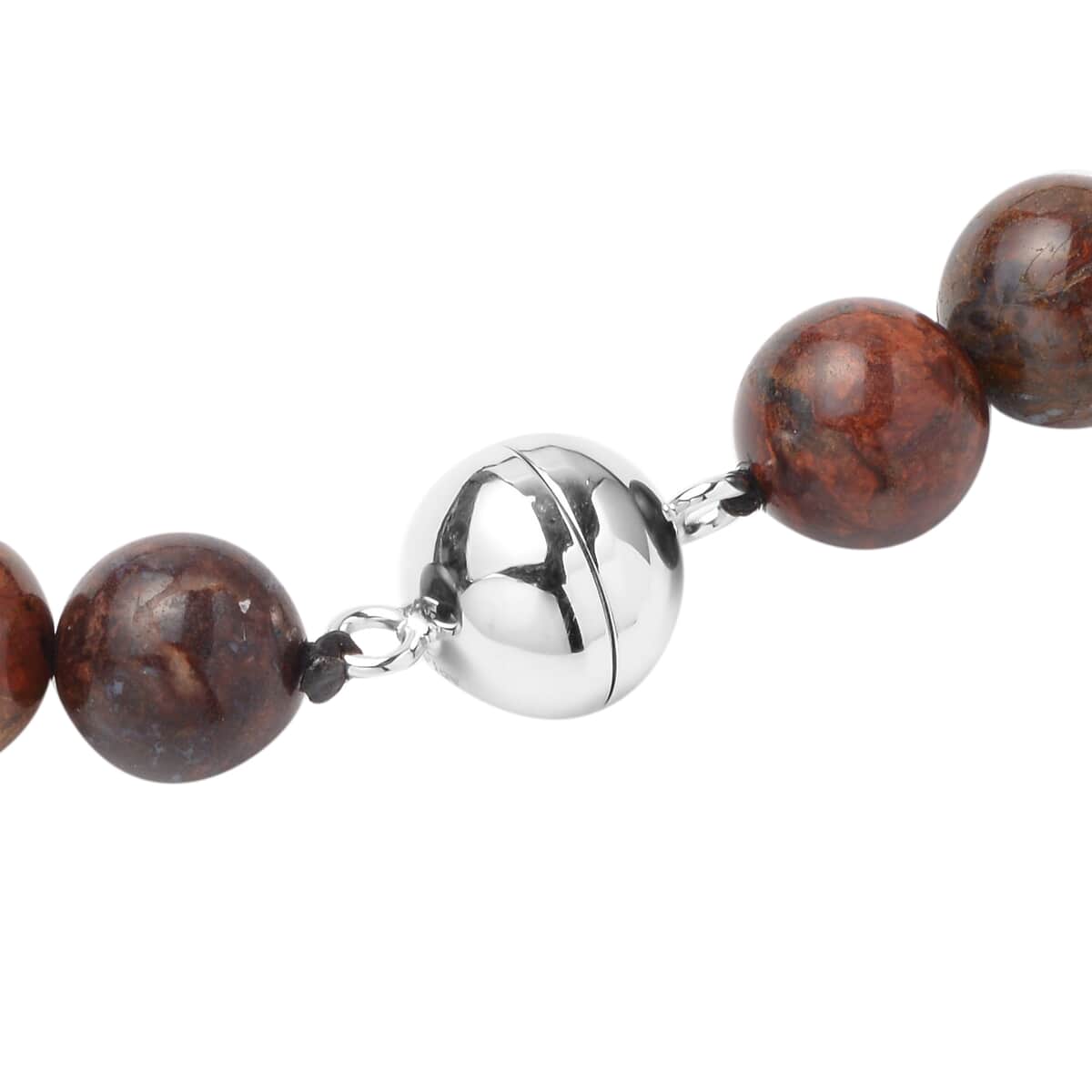 Pietersite 8-17mm Beaded Necklace 20 Inches in Rhodium Over Sterling Silver 383.00 ctw image number 3