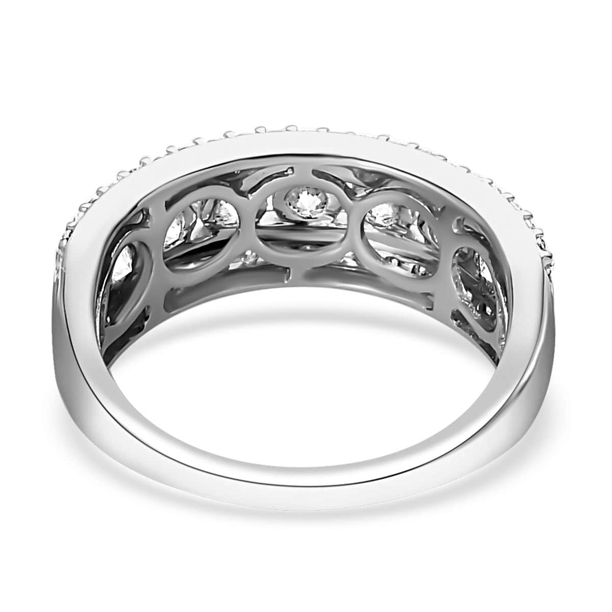 Moissanite 1.25 ctw Band Ring in 10K White Gold (Size 5.0) image number 4