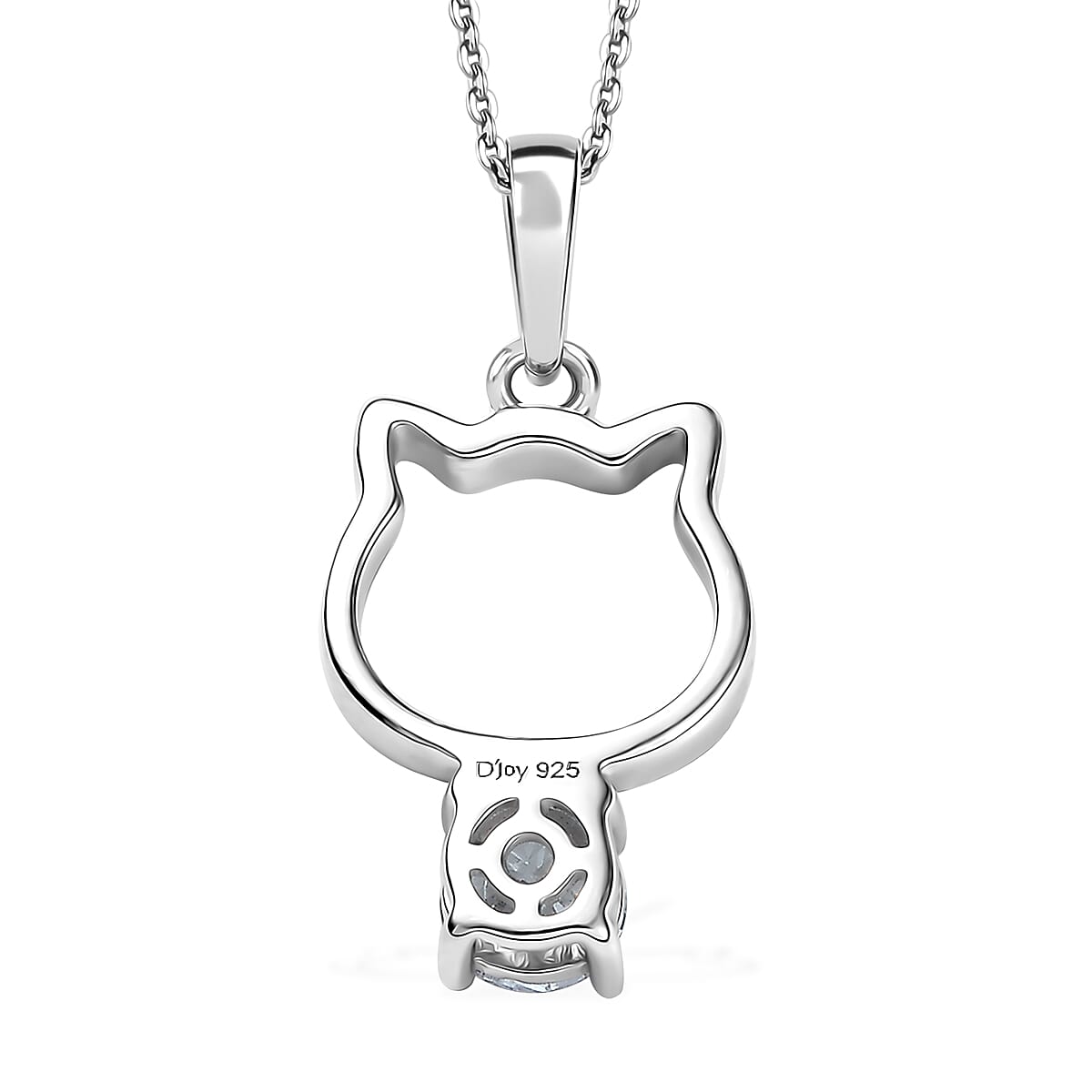 Simulated Diamond Pendant Necklace in Platinum Over Sterling Silver 20 Inches
