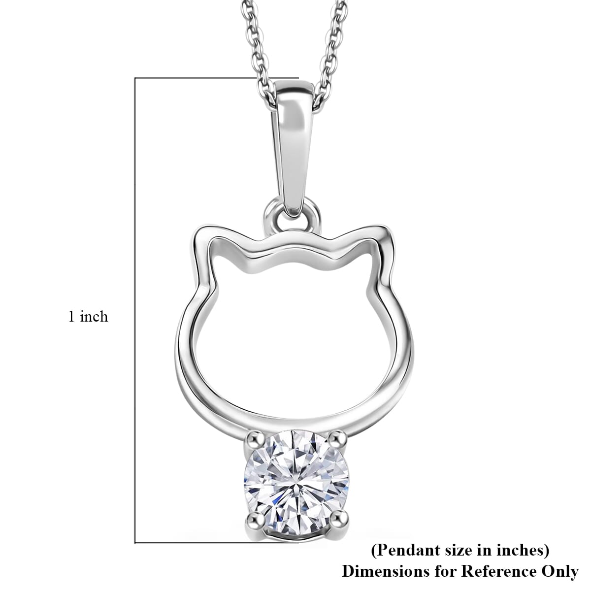 Simulated Diamond Pendant Necklace in Platinum Over Sterling Silver 20 Inches image number 6