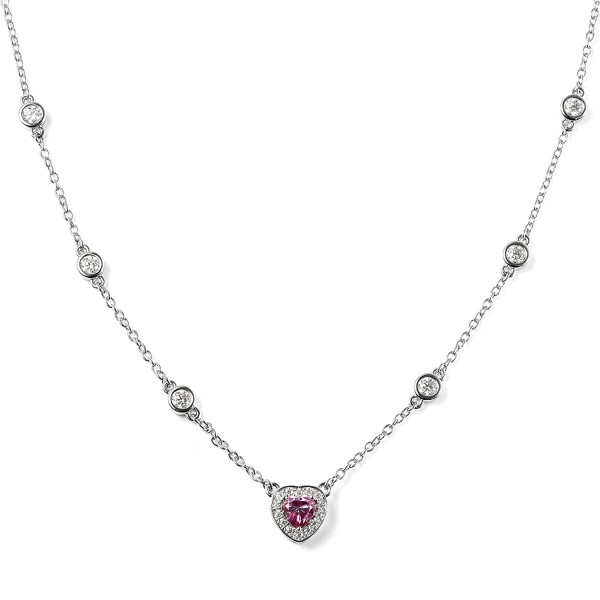Moissanite Rhodium-Plated Necklace