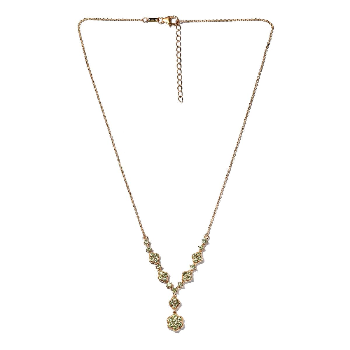 Natural Ambanja Demantoid Garnet Necklace 18 Inches in Vermeil Yellow Gold Over Sterling Silver 3.10 ctw image number 4