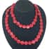 Red Wooden Faceted Beaded Necklace 38 Inches image number 0