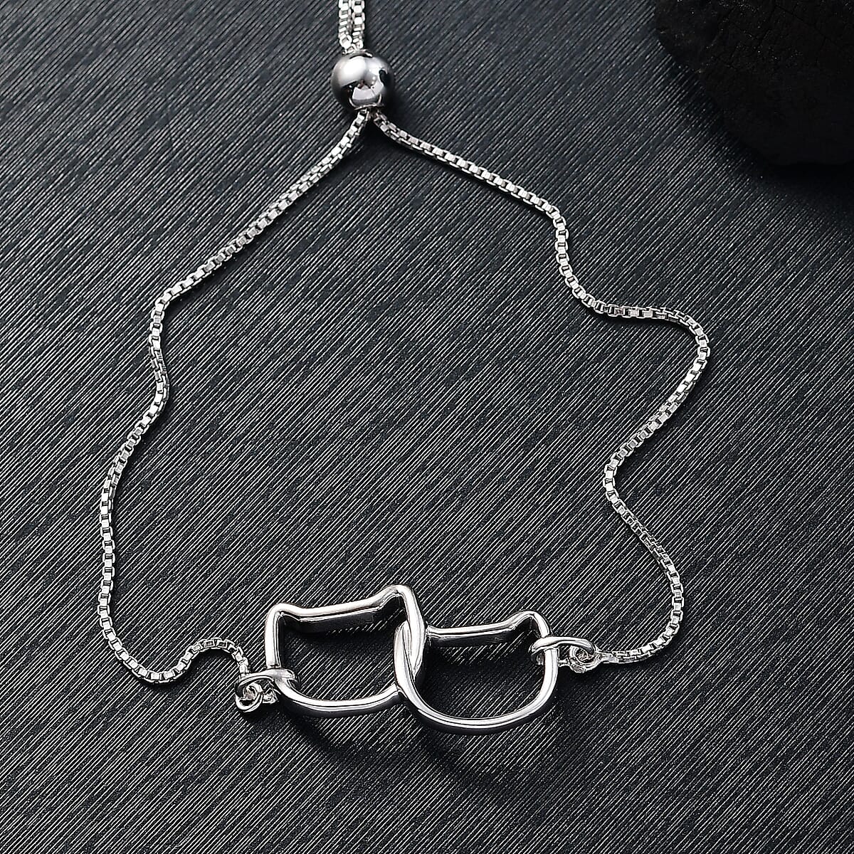 Bolo Bracelet in Platinum Over Sterling Silver 5.20 Grams image number 1