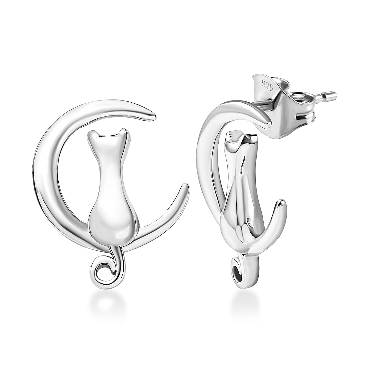 Platinum Over Sterling Silver Earrings 4.65 Grams