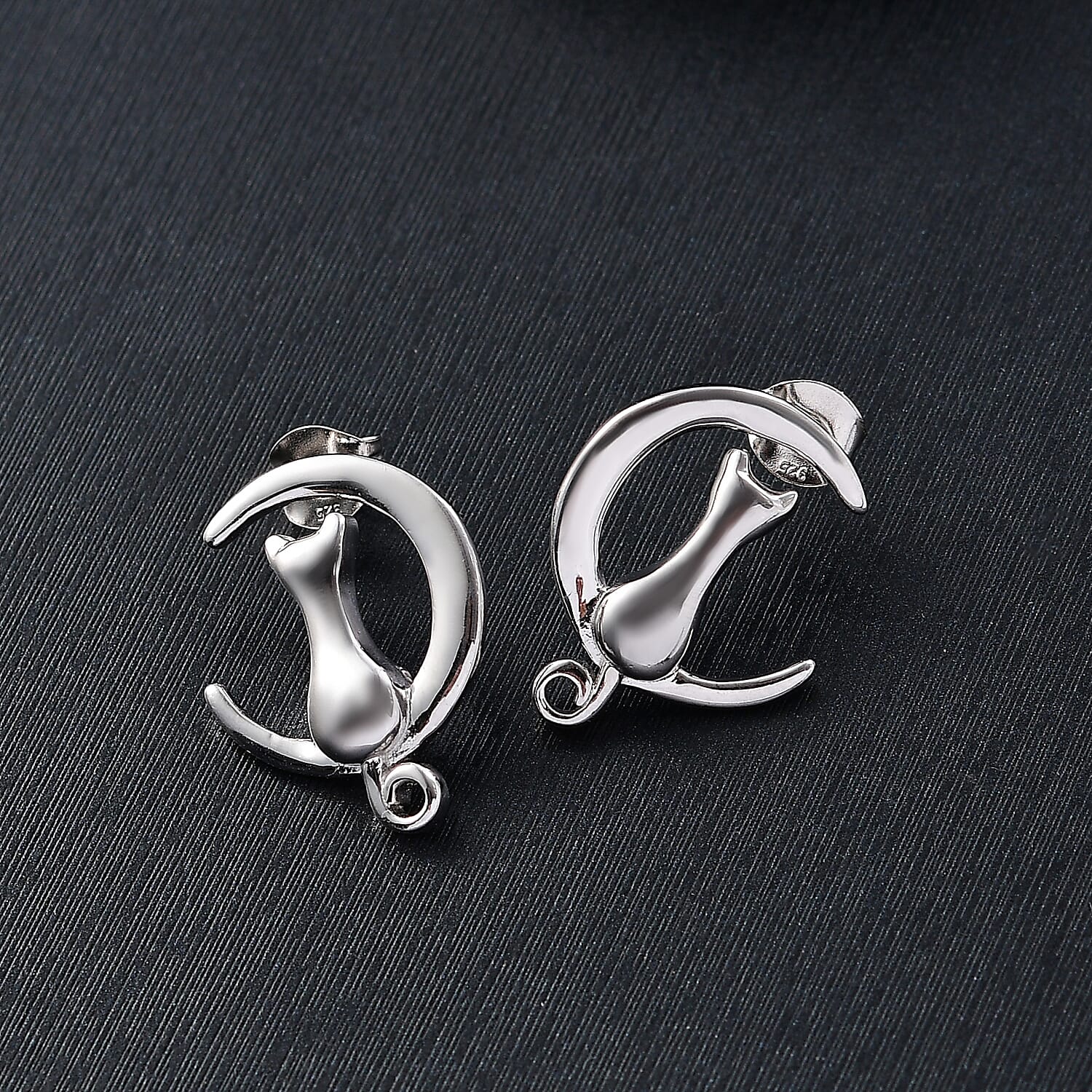 Platinum Over Sterling Silver Earrings 4.65 Grams