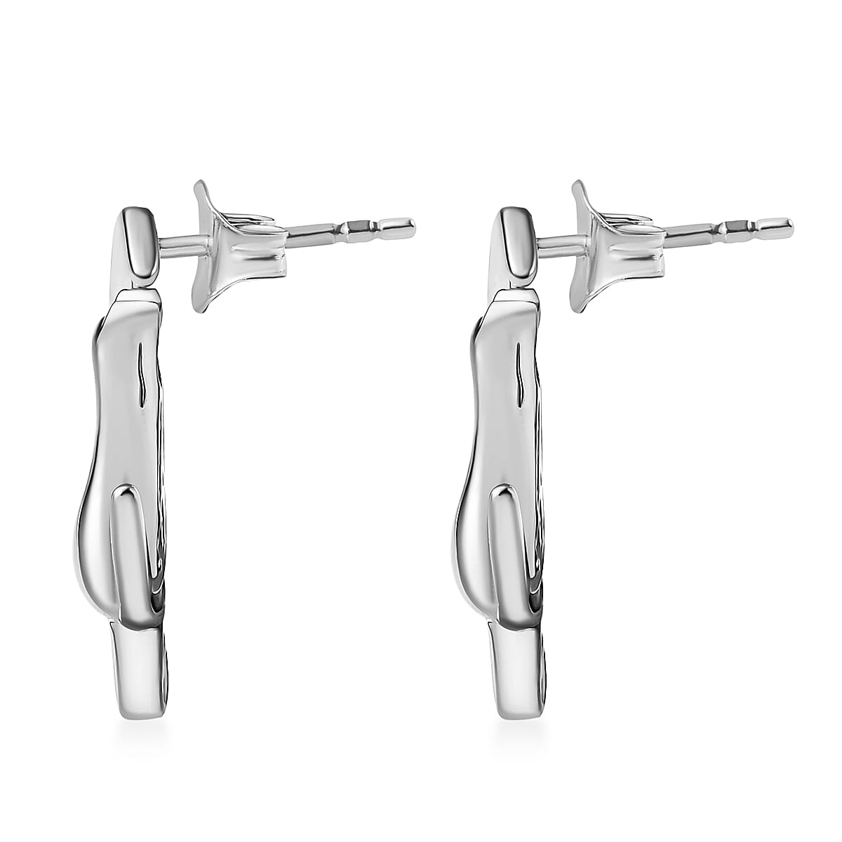 Platinum Over Sterling Silver Earrings 4.65 Grams