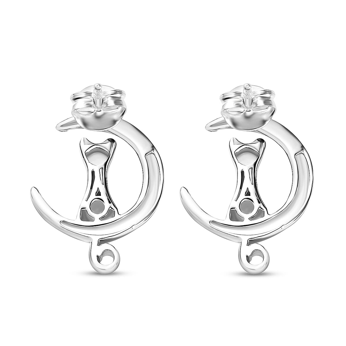 Platinum Over Sterling Silver Earrings 4.65 Grams