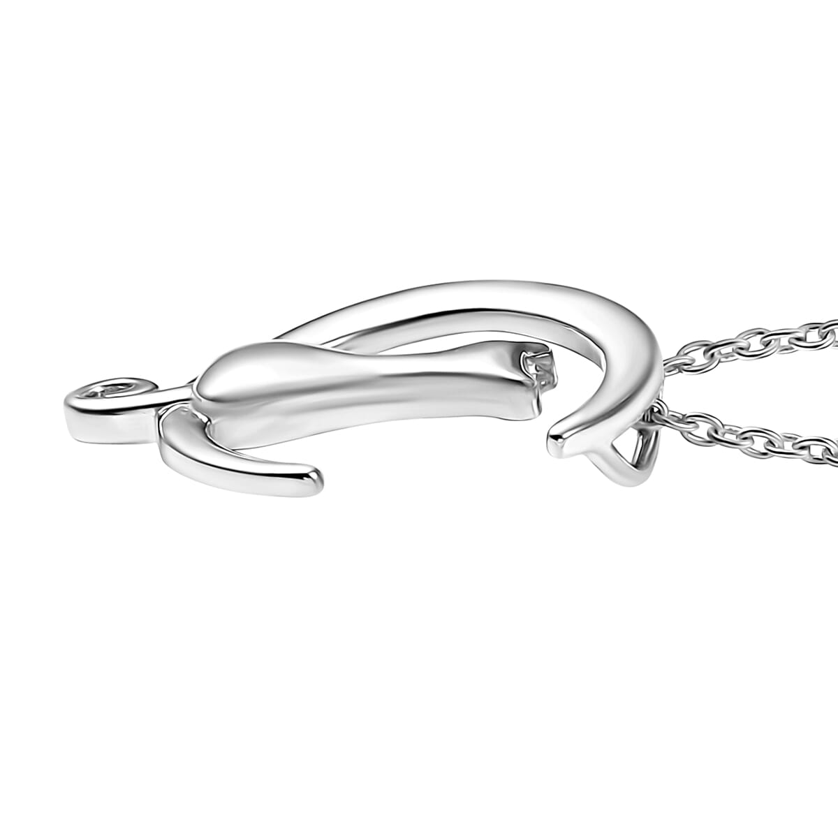 Cat on the Moon Pendant Necklace in Platinum Over Sterling Silver 18 Inches 5.30 Grams image number 3